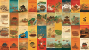 Depict a comprehensive visual summary of Vietnamese literary history, spanning from ancient origins to contemporary times, showcasing key figures, genres,